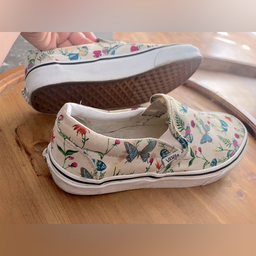 Off white Butterfly print slip on vans